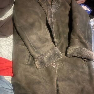 Men's Black Shearling Coat
